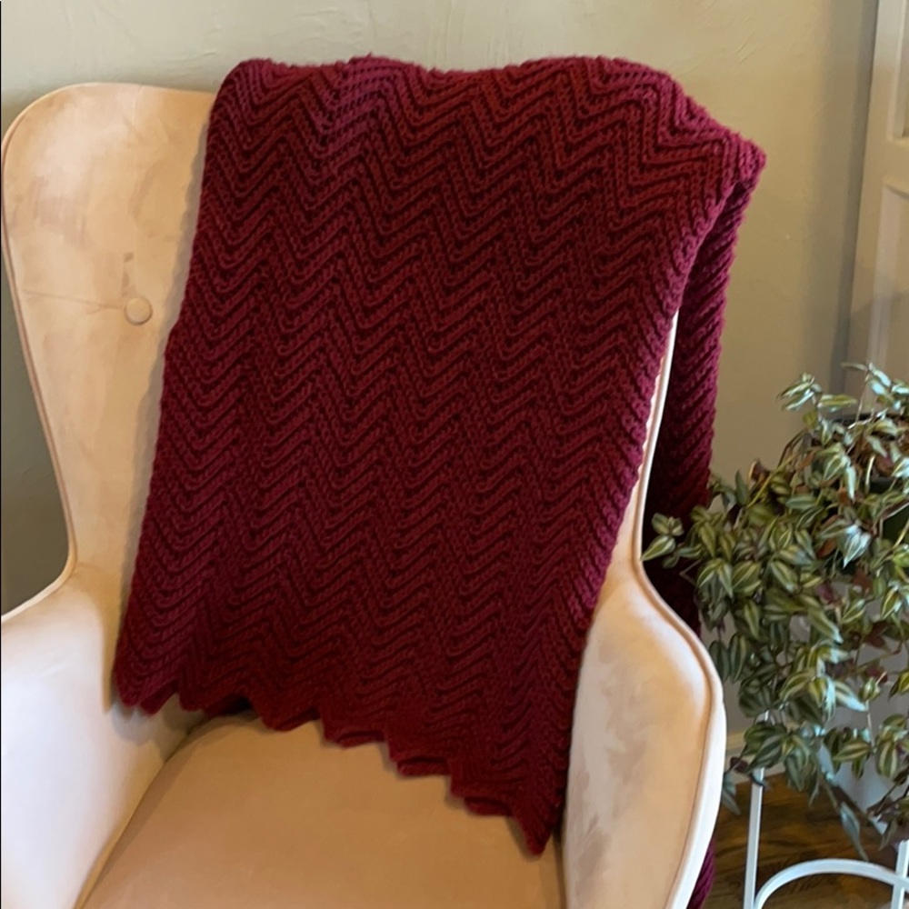 Burgundy Crotchet Blanket